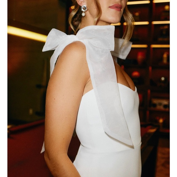 Park and Fifth Leighton Mini Dress - White Dress with Bows Wedding Bride - Small - Picture 5 of 5